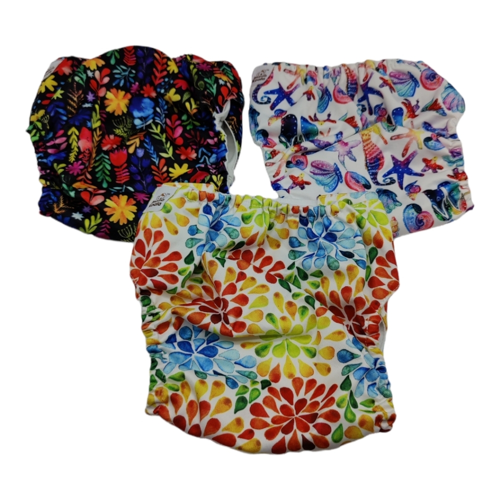 Mama koala cloth diapers With Snap Inserts set lot of 3 CLEAN 1500